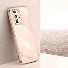 For Huawei P40 Pro XINLI Straight 6D Plating Gold Edge TPU Shockproof Case(Pink) - 1