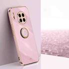 For Huawei Mate 30 XINLI Straight Edge 6D Electroplate TPU Phone Case with Ring Holder(Cherry Purple) - 1