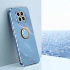 For Huawei Mate 30 XINLI Straight 6D Plating Gold Edge TPU Shockproof Case with Ring Holder(Celestial Blue) - 1