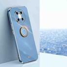 For Huawei Mate 40 XINLI Straight 6D Plating Gold Edge TPU Shockproof Case with Ring Holder(Celestial Blue) - 1