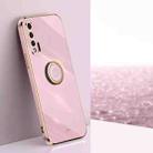 For Huawei nova 6 5G XINLI Straight 6D Plating Gold Edge TPU Shockproof Case with Ring Holder(Cherry Purple) - 1