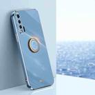 For Huawei nova 6 5G XINLI Straight 6D Plating Gold Edge TPU Shockproof Case with Ring Holder(Celestial Blue) - 1