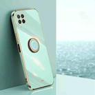 For Huawei nova 6 SE XINLI Straight Edge 6D Electroplate TPU Phone Case with Ring Holder(Mint Green) - 1