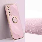 For Huawei nova 7 Pro 5G XINLI Straight 6D Plating Gold Edge TPU Shockproof Case with Ring Holder(Cherry Purple) - 1