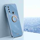 For Huawei P30 Lite XINLI Straight 6D Plating Gold Edge TPU Shockproof Case with Ring Holder(Celestial Blue) - 1