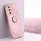 For Huawei P40 Pro XINLI Straight Edge 6D Electroplate TPU Phone Case with Ring Holder(Cherry Purple) - 1