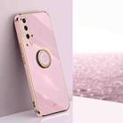 For Honor 20 XINLI Straight 6D Plating Gold Edge TPU Shockproof Case with Ring Holder(Cherry Purple) - 1