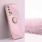 For Honor 20 Pro XINLI Straight 6D Plating Gold Edge TPU Shockproof Case with Ring Holder(Cherry Purple) - 1