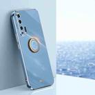 For Honor 20 Pro XINLI Straight 6D Plating Gold Edge TPU Shockproof Case with Ring Holder(Celestial Blue) - 1