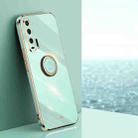 For Honor 20 Pro XINLI Straight 6D Plating Gold Edge TPU Shockproof Case with Ring Holder(Mint Green) - 1