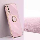 For Honor 20 Lite XINLI Straight 6D Plating Gold Edge TPU Shockproof Case with Ring Holder(Cherry Purple) - 1