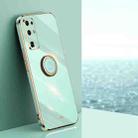 For Honor 30 XINLI Straight 6D Plating Gold Edge TPU Shockproof Case with Ring Holder(Mint Green) - 1