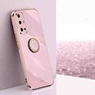 For Honor 30S XINLI Straight 6D Plating Gold Edge TPU Shockproof Case with Ring Holder(Cherry Purple) - 1