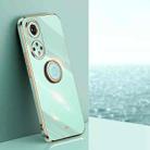 For Honor 50 XINLI Straight 6D Plating Gold Edge TPU Shockproof Case with Ring Holder(Mint Green) - 1