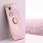 For Honor 50 Pro XINLI Straight 6D Plating Gold Edge TPU Shockproof Case with Ring Holder(Cherry Purple) - 1