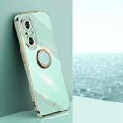 For Honor 50 SE XINLI Straight 6D Plating Gold Edge TPU Shockproof Case with Ring Holder(Mint Green) - 1