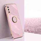 For Honor Play 3 XINLI Straight 6D Plating Gold Edge TPU Shockproof Case with Ring Holder(Cherry Purple) - 1