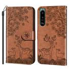 For Sony Xperia 5 III Sika Deer Embossing Pattern Horizontal Flip PU Leather Case with Holder & Card Slot & Wallet & Photo Frame(Brown) - 2