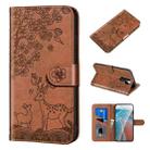 For Xiaomi Redmi 9 Sika Deer Embossing Pattern Horizontal Flip PU Leather Case with Holder & Card Slot & Wallet & Photo Frame(Brown) - 1