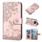 For Xiaomi Redmi Note 9T Sika Deer Embossing Pattern Horizontal Flip PU Leather Case with Holder & Card Slot & Wallet & Photo Frame(Rose Gold) - 1