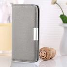 For iPhone 8 Plus / 7 Plus Litchi Texture Horizontal Flip Leather Case with Holder & Card Slots(Grey) - 1