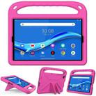 For Lenovo Tab M10 FHD Plus TB-X606F / TB-X606M Handle Portable EVA Shockproof Protective Case with Triangle Holder(Rose Red) - 1