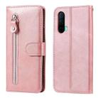 For OnePlus Nord CE 5G Fashion Calf Texture Zipper Horizontal Flip Leather Case with Stand & Card Slots & Wallet Function(Rose Gold) - 1