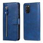 For Samsung Galaxy A03s Fashion Calf Texture Zipper Horizontal Flip Leather Case with Stand & Card Slots & Wallet Function(Blue) - 1