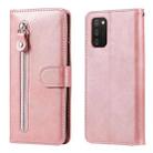 For Samsung Galaxy A03s Fashion Calf Texture Zipper Horizontal Flip Leather Case with Stand & Card Slots & Wallet Function(Rose Gold) - 1