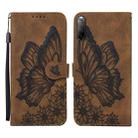 For Sony Xperia 10 III Retro Skin Feel Butterflies Embossing Horizontal Flip Leather Case with Holder & Card Slots & Wallet(Brown) - 1