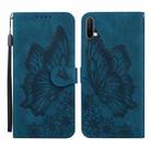 For OnePlus Nord CE 5G Retro Skin Feel Butterflies Embossing Horizontal Flip Leather Case with Holder & Card Slots & Wallet(Blue) - 1
