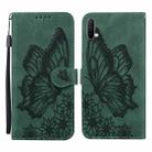 For OnePlus Nord CE 5G Retro Skin Feel Butterflies Embossing Horizontal Flip Leather Case with Holder & Card Slots & Wallet(Green) - 1