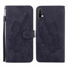 For OnePlus Nord CE 5G Retro Skin Feel Butterflies Embossing Horizontal Flip Leather Case with Holder & Card Slots & Wallet(Black) - 1