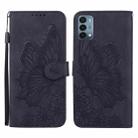 For OnePlus Nord N200 Retro Skin Feel Butterflies Embossing Horizontal Flip Leather Case with Holder & Card Slots & Wallet(Black) - 1