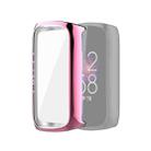 For Fitbit Luxe Full Coverage TPU Electroplating Protective Case Cover(Pink) - 1