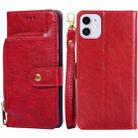 For iPhone 11 Zipper Bag PU + TPU Horizontal Flip Leather Case with Holder & Card Slot & Wallet & Lanyard (Red) - 1