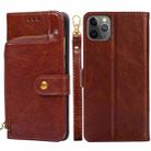For iPhone 11 Pro Max Zipper Bag PU + TPU Horizontal Flip Leather Case with Holder & Card Slot & Wallet & Lanyard (Brown) - 1