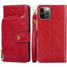 For iPhone 12 Pro Max Zipper Bag PU + TPU Horizontal Flip Leather Case with Holder & Card Slot & Wallet & Lanyard(Red) - 1
