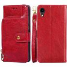 For iPhone XR Zipper Bag PU + TPU Horizontal Flip Leather Case with Holder & Card Slot & Wallet & Lanyard(Red) - 1