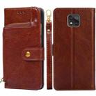 For Motorola Moto G Power (2021) Zipper Bag PU + TPU Horizontal Flip Leather Case with Holder & Card Slot & Wallet & Lanyard(Brown) - 1