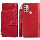 For Motorola Moto G30 Zipper Bag PU + TPU Horizontal Flip Leather Case with Holder & Card Slot & Wallet & Lanyard(Red) - 1