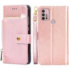 For Motorola Moto G30 Zipper Bag PU + TPU Horizontal Flip Leather Case with Holder & Card Slot & Wallet & Lanyard(Gold) - 1