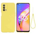 For OnePlus Nord N200 / OPPO A93 5G Pure Color Liquid Silicone Shockproof Full Coverage Case(Yellow) - 1