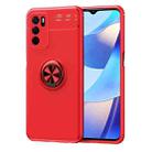 For OPPO A16 Metal Ring Holder 360 Degree Rotating TPU Case(Red) - 1