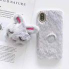 For iPhone XS Max Plush Rabbit Phone Protect Case(Grey) - 5