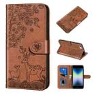 For iPhone SE 2022 / SE 2020 / 8 / 7 Sika Deer Embossing Pattern Horizontal Flip PU Leather Case with Holder & Card Slot & Wallet & Photo Frame(Brown) - 1