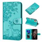 For iPhone 11 Pro Max Sika Deer Embossing Pattern Horizontal Flip PU Leather Case with Holder & Card Slot & Wallet & Photo Frame (Green) - 1