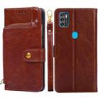 For ZTE Blade A7s 2020 Zipper Bag PU + TPU Horizontal Flip Leather Case with Holder & Card Slot & Wallet & Lanyard(Brown) - 1