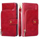 For ZTE Axon 30 Pro 5G Zipper Bag PU + TPU Horizontal Flip Leather Case with Holder & Card Slot & Wallet & Lanyard(Red) - 1