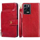 For ZTE Axon 30 Ultra 5G Zipper Bag PU + TPU Horizontal Flip Leather Case with Holder & Card Slot & Wallet & Lanyard(Red) - 1